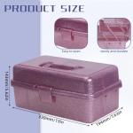 PENCK 3-Tier Stackable Storage Organizer Box, Art & Craft Storage Container, Carry Tackle Organizer, Medicine Cosmetic for Art Supply Makeup Hair Accessories Painting Tools (Pink)