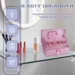 PENCK 3-Tier Stackable Storage Organizer Box, Art & Craft Storage Container, Carry Tackle Organizer, Medicine Cosmetic for Art Supply Makeup Hair Accessories Painting Tools (Pink)