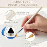 Somime Professional Triangle Watercolor Paint Brush Set, 4 Pcs Wedge Artist PaintBrushes, Triangle Pointed Brushes for Watercolor, Oil, Acrylic, and Gouache Painting