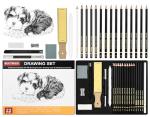 BUUTIIGER Pro Artist Pencil Kit - 22 Piece Drawing & Sketching Set/Graphite Pencils (6H-10B), Charcoal Sticks, Stumps & Tools for Realistic Shading, Detail Work & Holiday Gifts