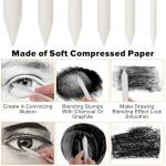 18 PCS Blending Stumps Set，Ymapinc Oil Pastels Blenders & Shading Tools 6 Sizes for Charcoal Drawing Sketching Special Tortillions Blending Tools Art Supplies