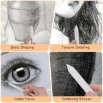 18 PCS Blending Stumps Set，Ymapinc Oil Pastels Blenders & Shading Tools 6 Sizes for Charcoal Drawing Sketching Special Tortillions Blending Tools Art Supplies