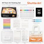 Shuttle Art 44 Pcs Magic Foam Texture Painting Kit, Including 28 Pcs Foam Texture Paper, 12 Colors Brush Tip Acrylic Paint Markers, Magical 3D Effect Painting Kit