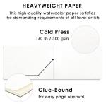 Grabie Watercolor Paper Pad, 100% Cotton, 15 Sheets, B5 (10.1 x 7.4), 140lb (300gsm), Glue Bound, Acid-Free Cold Pressed Watercolor Paper, Art Supplies for Watercolor Techniques (B5)