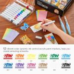 Shuttle Art 44 Pcs Magic Foam Texture Painting Kit, Including 28 Pcs Foam Texture Paper, 12 Colors Brush Tip Acrylic Paint Markers, Magical 3D Effect Painting Kit