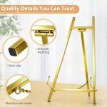 BeeCoAoo 16.5" Metal Easel Stand for Sign – Elegant Table Top Easel for Display, Heavy Duty Tabletop Picture Easel Stand for Wedding Sign, Picture Frame, and Art (Gold)
