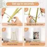 BeeCoAoo 16.5" Metal Easel Stand for Sign – Elegant Table Top Easel for Display, Heavy Duty Tabletop Picture Easel Stand for Wedding Sign, Picture Frame, and Art (Gold)