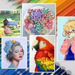 H & B 72-Color Colored Pencils Set with Coloring Book, Eraser, and Sharpener - Perfect for Drawing and Coloring - Soft Oil-Based Cores Ideal for Adults and Beginners