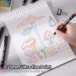 TWOHANDS Drawing Micro Art Pens Colors 01, Fineliner Ink Pens,Set of 12 Technical Drawing pen 0.25mm,Pigment Pen,Fine Point,colord,Waterproof,NO-bleed for Art Watercolor,Sketching,Anime,Manga, 21281