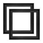 FOLKOR Floater Frame for 14x14 Canvas Paintings with 0.6-0.8” Deep, 2 Pack Square Canvas Floating Frame for Oil Paintings Art Prints Artwork, Horizontal or Vertical Display for Home Wall Decor (Black)
