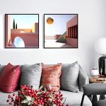 FOLKOR Floater Frame for 14x14 Canvas Paintings with 0.6-0.8” Deep, 2 Pack Square Canvas Floating Frame for Oil Paintings Art Prints Artwork, Horizontal or Vertical Display for Home Wall Decor (Black)