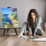 Art Easel for Painting and Display – Adjustable Floor 66 Inch Folding Aluminum Easel Stand for Sign - Table Top Canvas Stand - Portable Drawing Paint Heavy Duty for Artists Adults Holder or Teen