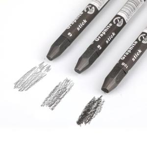 MODOLATA Graphite Sticks for Drawing- Water Soluble -Soft 4B 6B 10B, Artist Graphite Sticks Pencil Set for Sketching, Shading, Pack of 3 Pcs