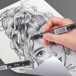 MODOLATA Graphite Sticks for Drawing- Water Soluble -Soft 4B 6B 10B, Artist Graphite Sticks Pencil Set for Sketching, Shading, Pack of 3 Pcs