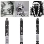 MODOLATA Graphite Sticks for Drawing- Water Soluble -Soft 4B 6B 10B, Artist Graphite Sticks Pencil Set for Sketching, Shading, Pack of 3 Pcs