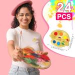 Liliaafar 24 Pcs Paint Palette and Brush Artist Enamel Lapel Pin Hat Tie Pins Set Art Themed Brooches for Graduation Classmates Friends Art Lover Student Teacher Appreciation Gift Supplies