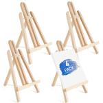 Falling in Art 12Inch Wood Easel Stand, Tabletop Display Stand A-Frame Artist Easel for Painting Canvas, Portable Photo, Picture and Sign Holder (4 Pack)