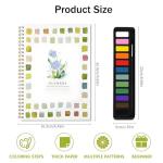 Watercolor Workbook, Watercolor Workbook for Adults, Beginner-Friendly Water color Workbooks, 16 Spiral-Bound Pages Water color Book with 12 Colors Paint & Brush