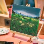 Falling in Art 12Inch Wood Easel Stand, Tabletop Display Stand A-Frame Artist Easel for Painting Canvas, Portable Photo, Picture and Sign Holder (4 Pack)