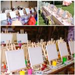 Falling in Art 12Inch Wood Easel Stand, Tabletop Display Stand A-Frame Artist Easel for Painting Canvas, Portable Photo, Picture and Sign Holder (4 Pack)