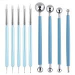 UUSYCUN 9PCS Sculpting Clay Dotting Tools, Dotting Tools for Painting Mandalas, 2-Way Ball Stylus Clay Tools for Embossing, Sculpting, Shaping, Nail Art, Polymer Clay, Pottery Crafts, Rhinestone, Rock