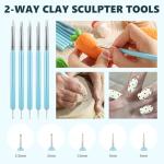 UUSYCUN 9PCS Sculpting Clay Dotting Tools, Dotting Tools for Painting Mandalas, 2-Way Ball Stylus Clay Tools for Embossing, Sculpting, Shaping, Nail Art, Polymer Clay, Pottery Crafts, Rhinestone, Rock
