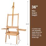 Somime Large Wooden H-Frame Studio Easel with Storage Drawer and Palettes, Solid Beechwood Painting Easel for Students, Beginners, and Artists, Hold Canvas to 36Inches High