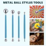 UUSYCUN 9PCS Sculpting Clay Dotting Tools, Dotting Tools for Painting Mandalas, 2-Way Ball Stylus Clay Tools for Embossing, Sculpting, Shaping, Nail Art, Polymer Clay, Pottery Crafts, Rhinestone, Rock