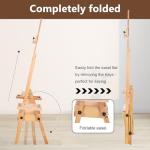 Somime Large Wooden H-Frame Studio Easel with Storage Drawer and Palettes, Solid Beechwood Painting Easel for Students, Beginners, and Artists, Hold Canvas to 36Inches High