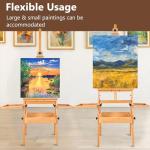 Somime Large Wooden H-Frame Studio Easel with Storage Drawer and Palettes, Solid Beechwood Painting Easel for Students, Beginners, and Artists, Hold Canvas to 36Inches High