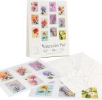 RGBMIX 12 Sheets Flower Watercolor Paper Book 6x8'' Watercoloring Paper Arts Water Coloring Pad Paint Stress-Relief Painting Pad Art Painting Supplies Ideal for Beginners
