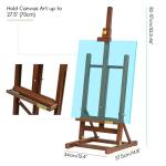 MEEDEN PRO Large Tabletop Painting Easel - Assembly-Free Desktop Art Easel for Canvas Up to 27.5" - H Frame Adjustable Beech Wood Stand Easel for Painting