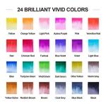 ParKoo Watercolor Brush Pens, 24 Colors Flexible Real Nylon Brush Tip Pens for Watercolor Painting, 1 Blending Brush, Paint Markers for Artists and Beginner Painters Coloring Books, Calligraphy