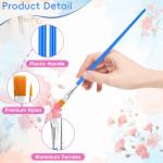 Small Paint Brush, 80 Pcs Flat & Round Acrylic Paint Brushes Bulk for Touch Up Watercolor Oil Canvas Face Painting, Paint Brushes for Kids Classroom Students and Paint Parties