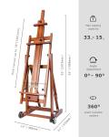 DJAR Extra Large Studio Painting Easel, Premium Beech Wood Movable & Tilting Flat, Adjustable Floor H-Frame Art Easel for Adults, Artists, Hold Canvas up to 78", Walnut