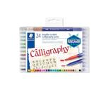 STAEDTLER 3005 TB24 Double-Ended Fibre-Tip Calligraphy Pens - Assorted Colours (Pack of 24)