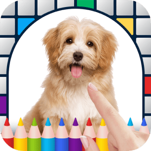 Cute Dogs Color by Number - FREE Pixel Art Game - Coloring Book Pages - Happy, Creative & Relaxing - Paint & Crayon Palette - Zoom in & Tap to Color - Share Creations with Friends!