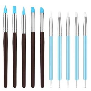 10 Pcs Silicone Clay Tools, Silicone Sculpting Tools, Polymer Clay Tools, Dotting Tools for Painting, Silicone Brushes for Crafts, Nails
