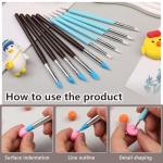 10 Pcs Silicone Clay Tools, Silicone Sculpting Tools, Polymer Clay Tools, Dotting Tools for Painting, Silicone Brushes for Crafts, Nails