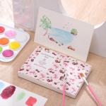 30 Sheets Watercolor Paper Pad with 2 Pcs Watercolor Brush, 140 lb/300 GSM Watercolor Paper Cold Press Tearable Water Color Pad for Art Painting, Drawing, Mixed Media(4x6 Inch)