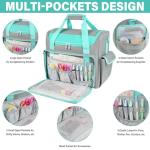 Craft Bag for Scrapbook Supplies, Large Scrapbook Tote with 15.6'' Laptop Sleeve, Art Supply Storage Bag with Multiple Pockets for Scrapbooking Tools, Gray