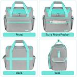 Craft Bag for Scrapbook Supplies, Large Scrapbook Tote with 15.6'' Laptop Sleeve, Art Supply Storage Bag with Multiple Pockets for Scrapbooking Tools, Gray