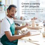 52 Clay Pottery Tool, Ceramic Sculpting Tools with Brushes, DIY Clay Tools Set for Carving, Craft, Dotting, Drawing, Shaping, Molding