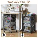 Rolling Utility Cart with 4 Drawers, Craft Organizer and Storage Carts with DIY Divider, Lockable Wheels Storage Organizer for Art Supplies, Store for Brushes & Paints & Small Parts(Patent Pending)
