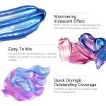 ABEIER Iridescent Acrylic Paint, Set of 20 Chameleon Colors, 8.45 oz/250ml Bottles, Color-shifting, Non-Toxic, High Viscosity, Blendable, Paints on Rocks Crafts Canvas Wood, Fabric, Ceramic & Stone