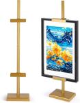dakewang Adjustable Tabletop Easel Stand for Picture Frames, Picture Easels for Display, Gold Easel, Picture Frame Stand, Adjustable Art Easel.(30inch,Gold)