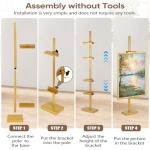 dakewang Adjustable Tabletop Easel Stand for Picture Frames, Picture Easels for Display, Gold Easel, Picture Frame Stand, Adjustable Art Easel.(30inch,Gold)