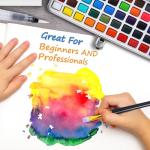 Joyooss Watercolor Paint Set 50 Colors, Art Supplies Watercolors Paint Kit for Adults, Portable Travel Water Colors with Paint Brushes, Drawing Supplies for Teens Artists Beginners and Professionals