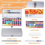 Joyooss Watercolor Paint Set 50 Colors, Art Supplies Watercolors Paint Kit for Adults, Portable Travel Water Colors with Paint Brushes, Drawing Supplies for Teens Artists Beginners and Professionals