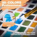 Joyooss Watercolor Paint Set 50 Colors, Art Supplies Watercolors Paint Kit for Adults, Portable Travel Water Colors with Paint Brushes, Drawing Supplies for Teens Artists Beginners and Professionals